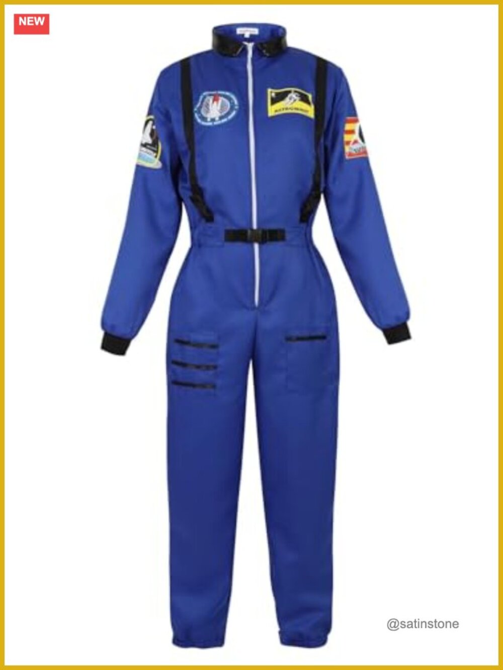 Women's Astronaut Costume Adult Space Suit Jumpsuit Cosplay Halloween
